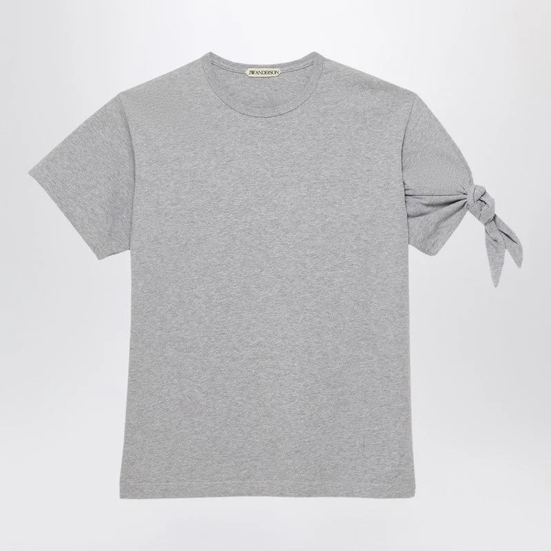 Jw Anderson Grey T-Shirt With Knotted Sleeve Men - 1