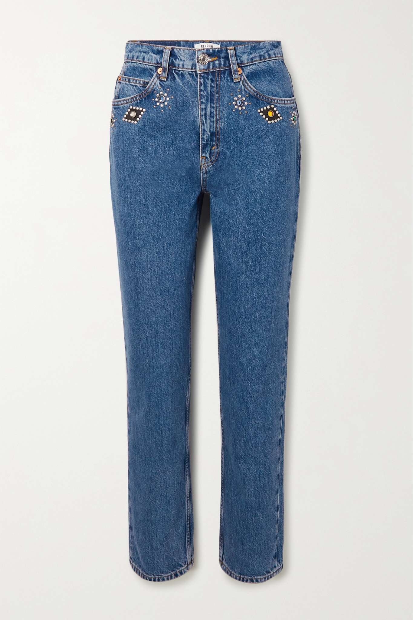 70s Straight embellished high-rise straight-leg jeans - 1