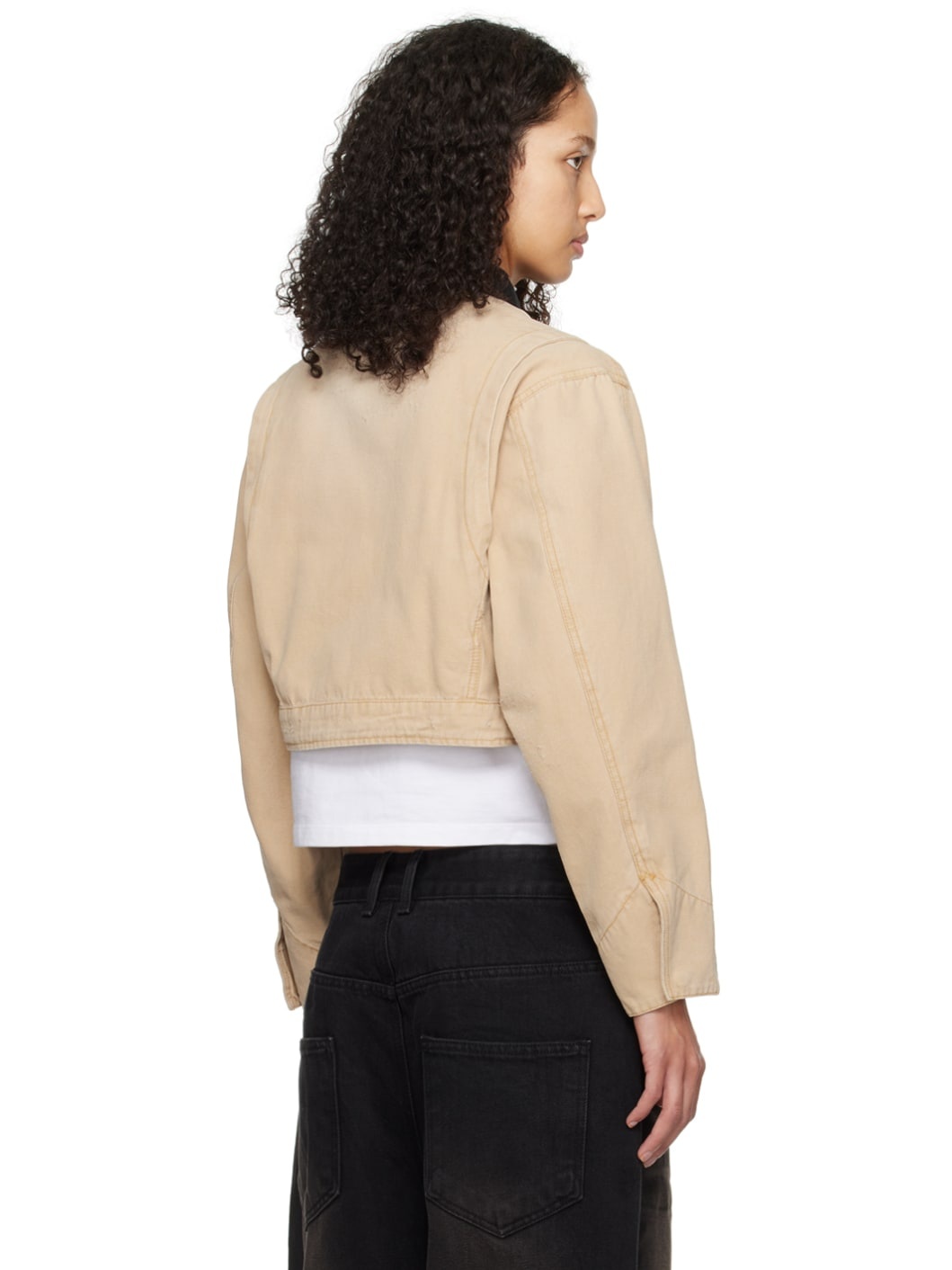 Beige Distressed Jacket - 3