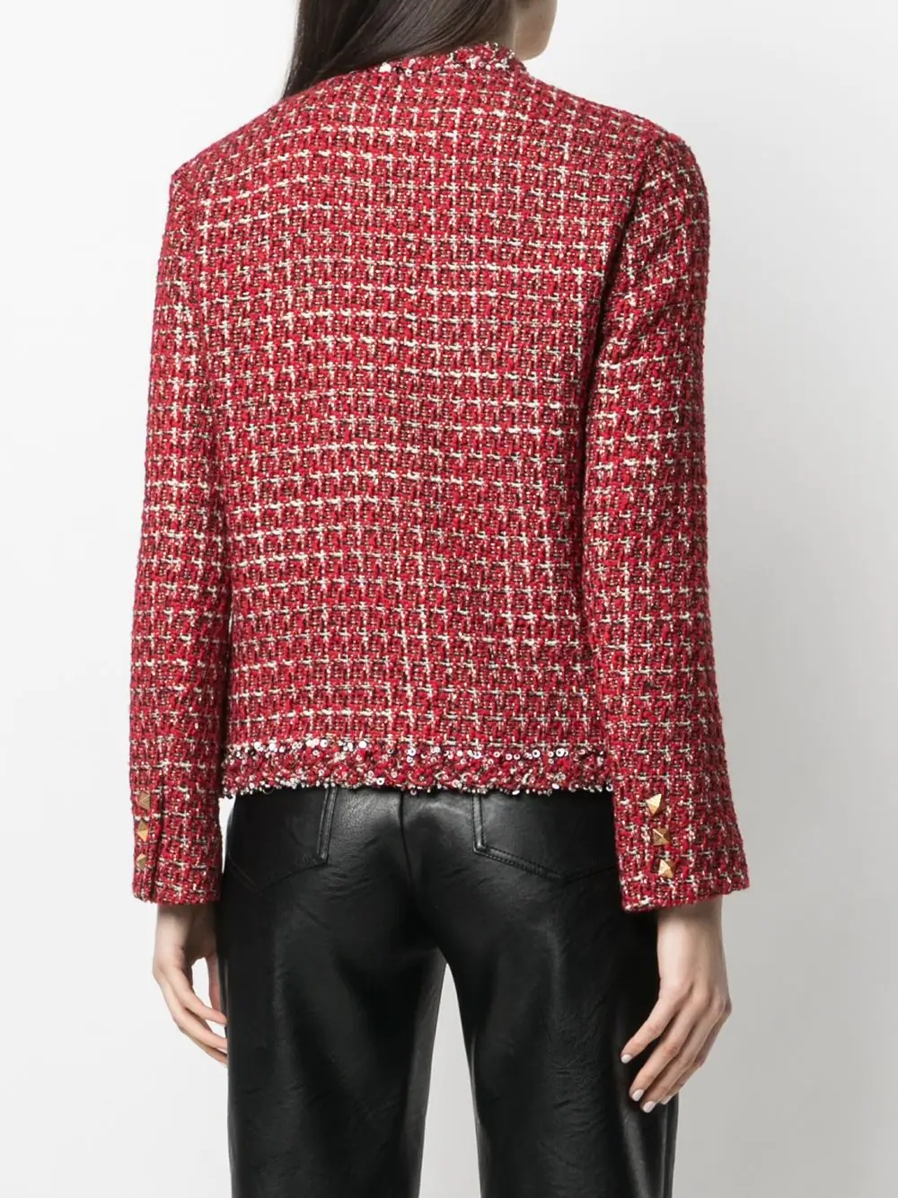 sequin-detail tweed jacket - 4