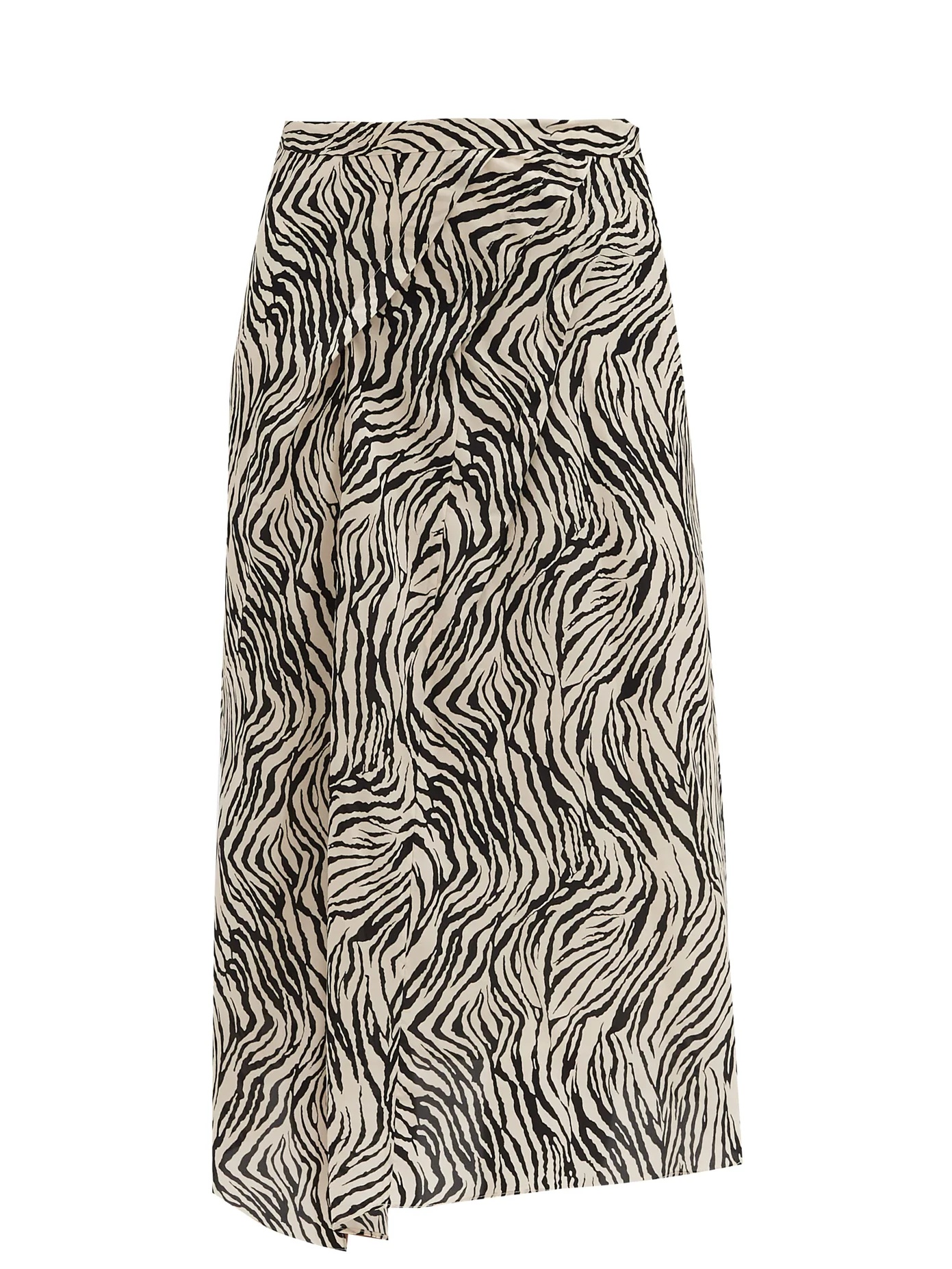 Cacia zebra-print silk-blend midi skirt - 1