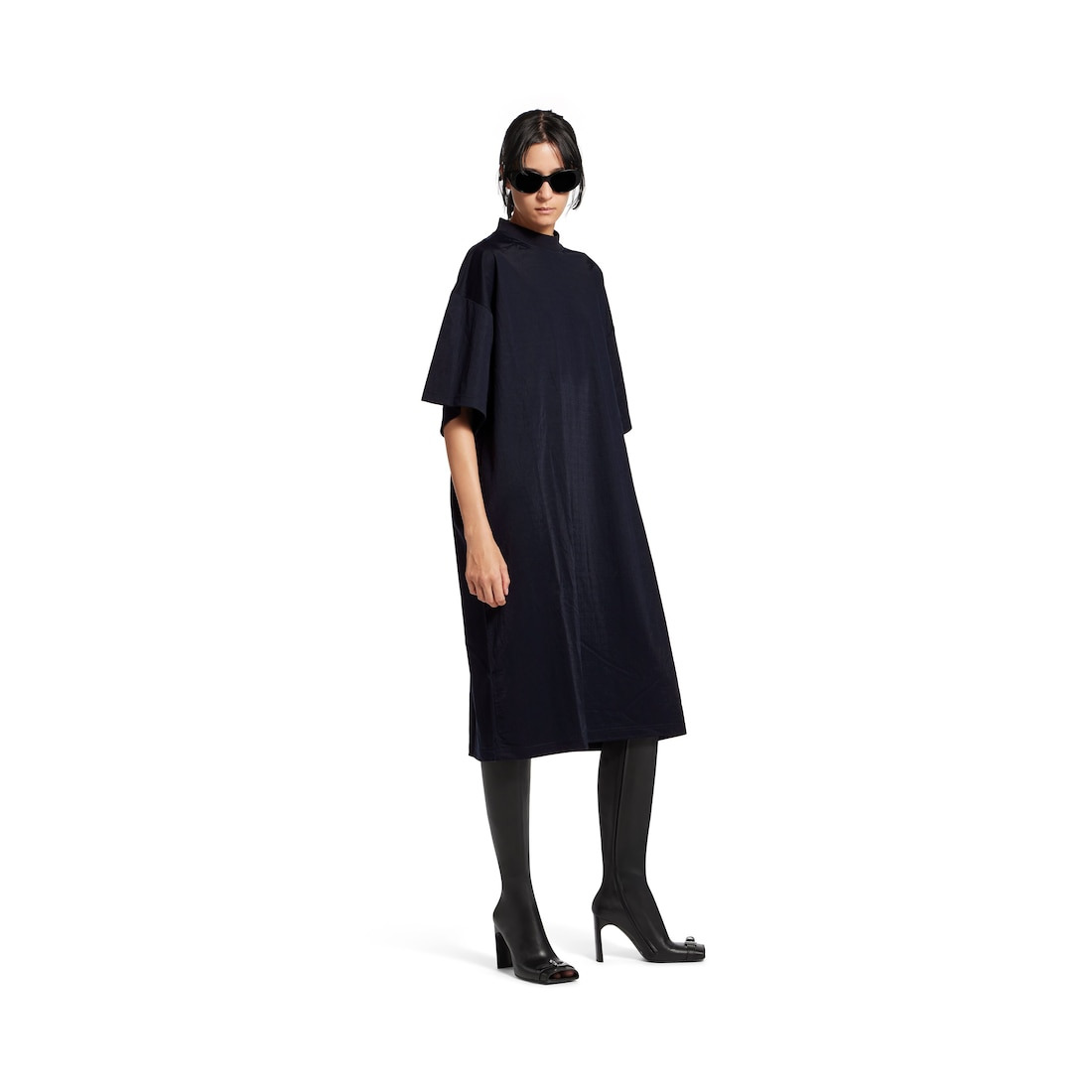 Women's T-shirt Dress in Dark Navy - 2