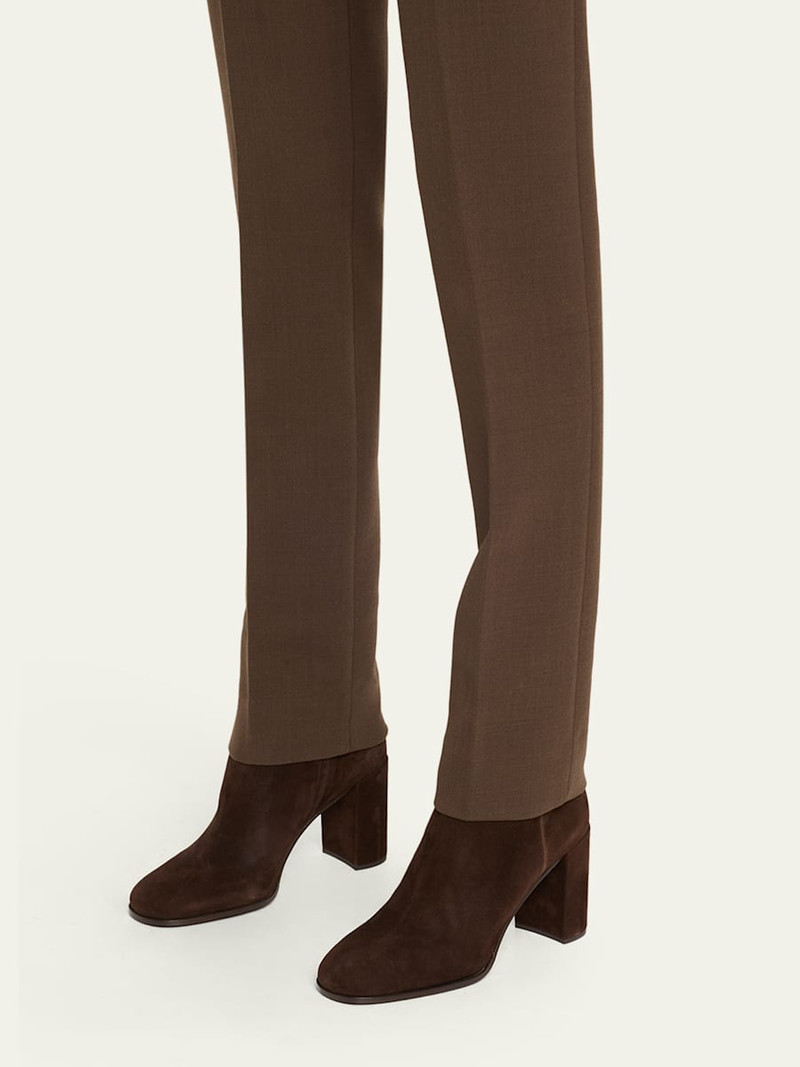 Prada Suede Block-Heel Ankle Boots outlook