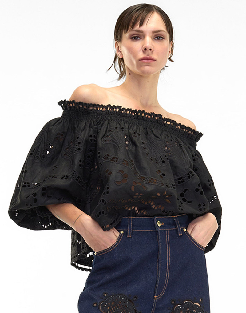 Eva Embroidered Linen Blouse 1