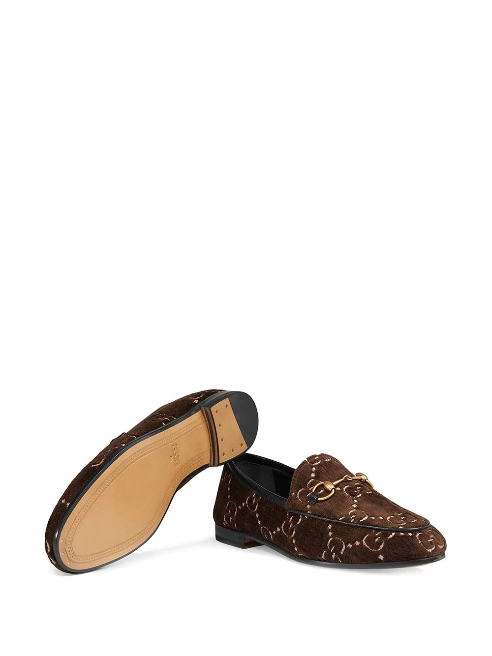 Brown Jordaan GG velvet loafers - 4