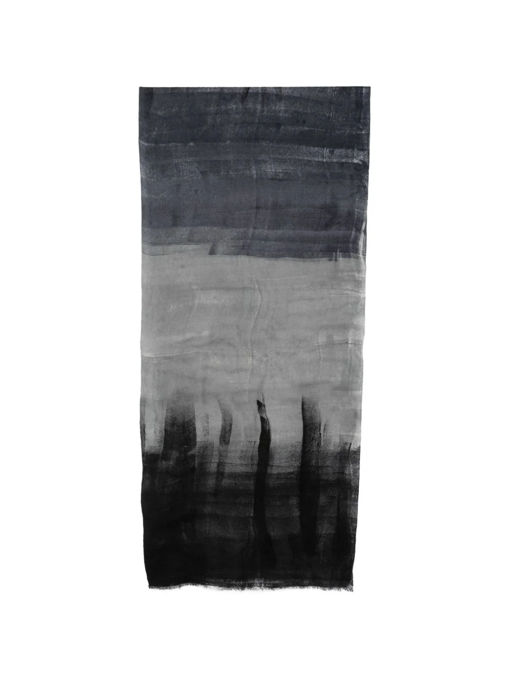 abstract-print frayed scarf - 1