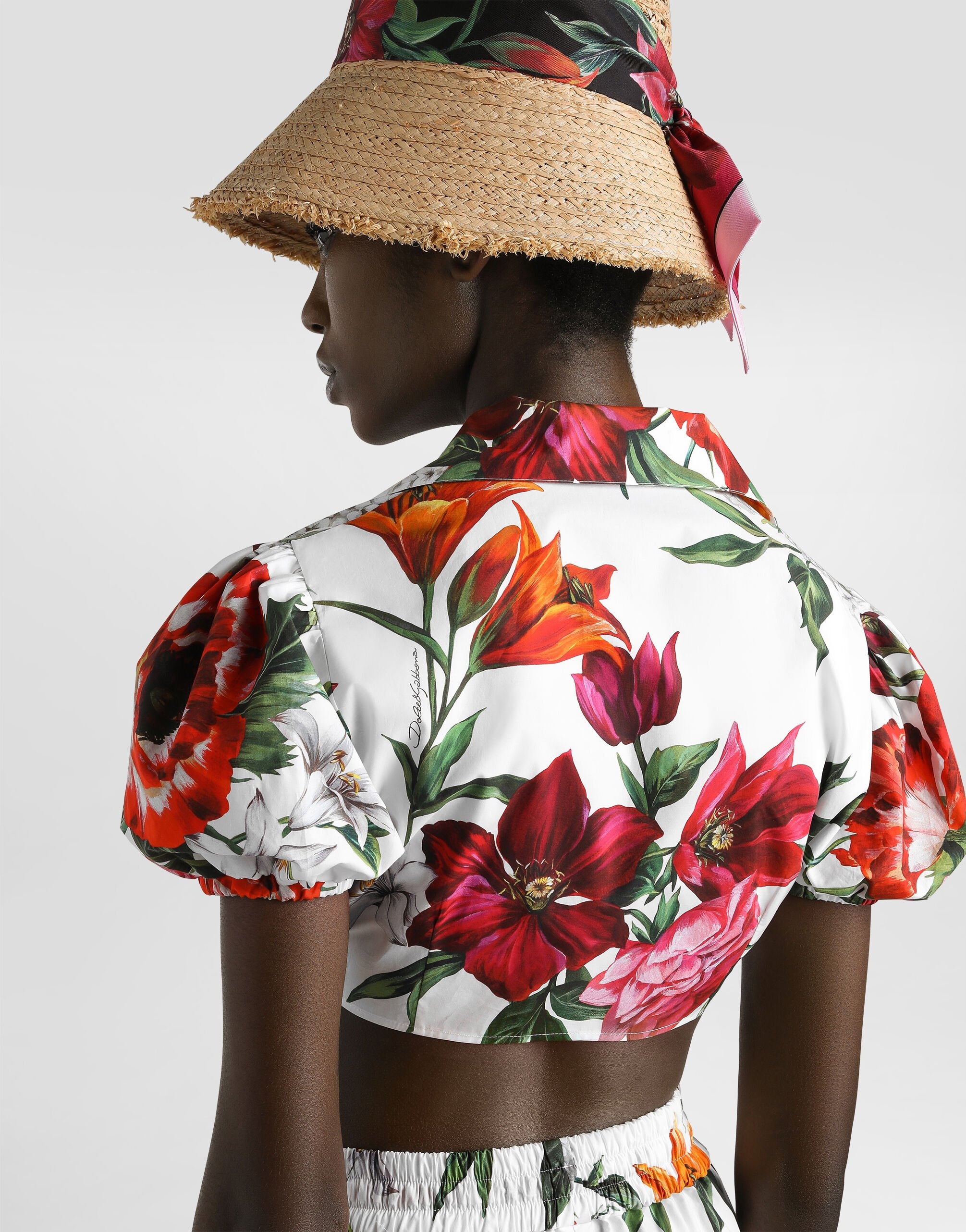 Flower-print poplin shirt - 4