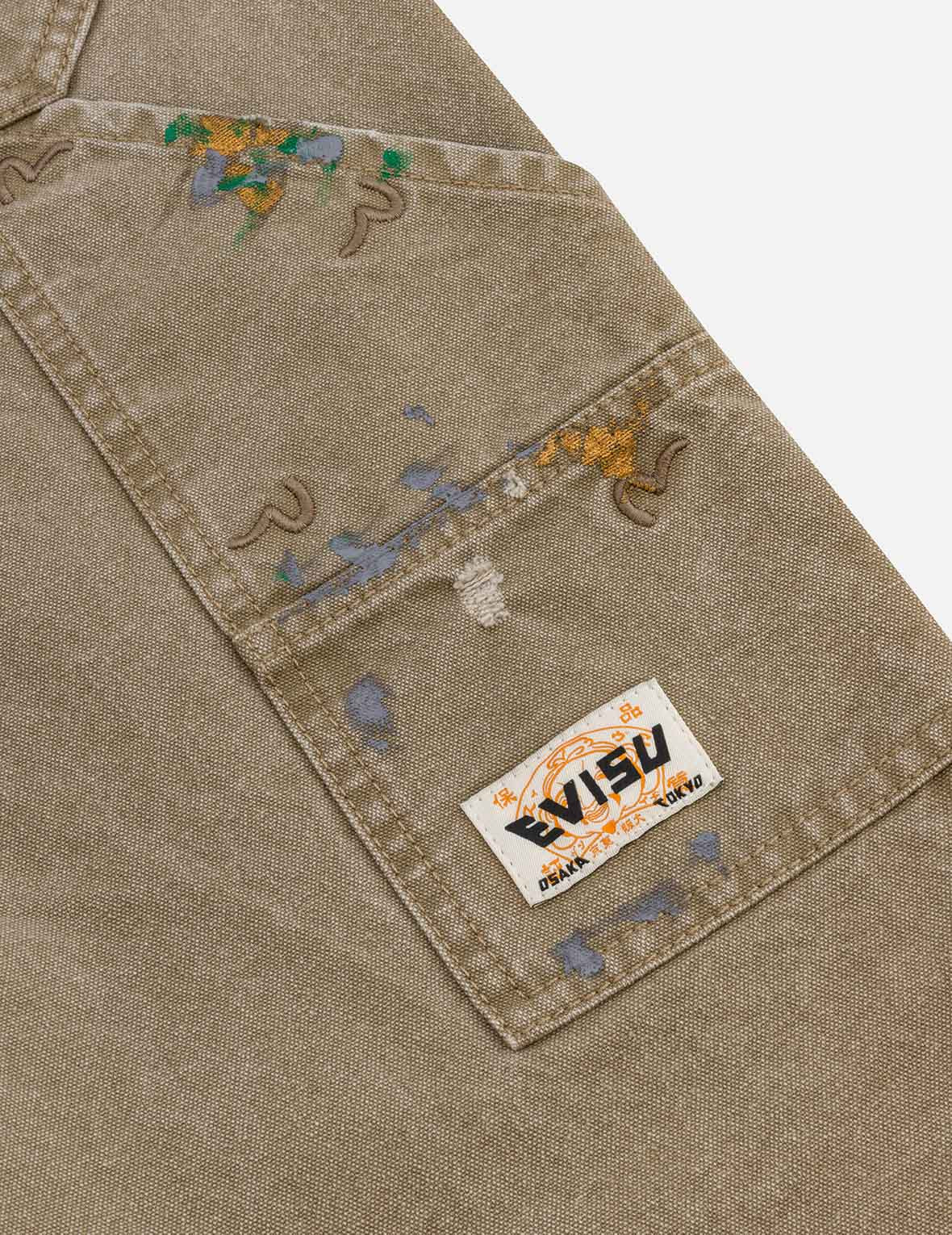 SEAGULL EMBROIDERY AND LOGO PRINT RELAX FIT WASHED PANTS - 13