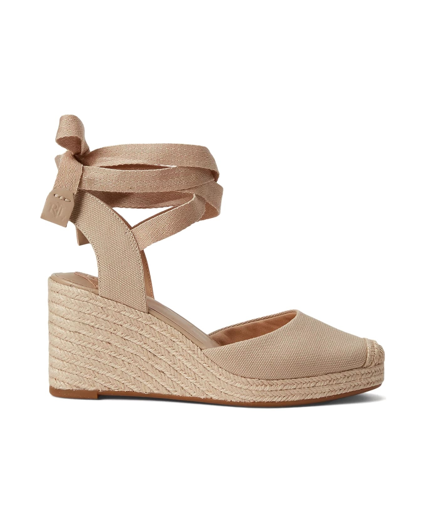 Beige Espadrilles With Ankle Laces - 1