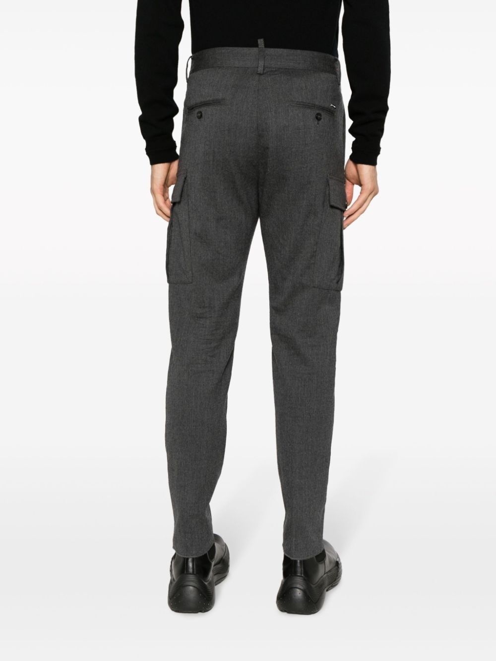 mid-rise tapered-leg trousers - 4