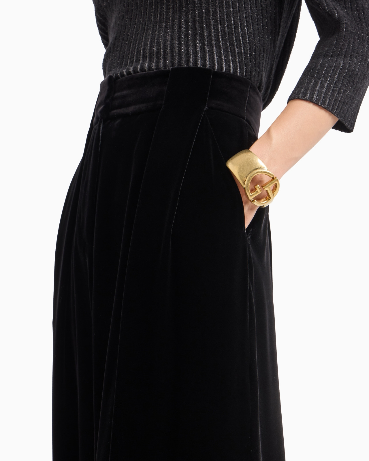 Double-darted velvet trousers - 5
