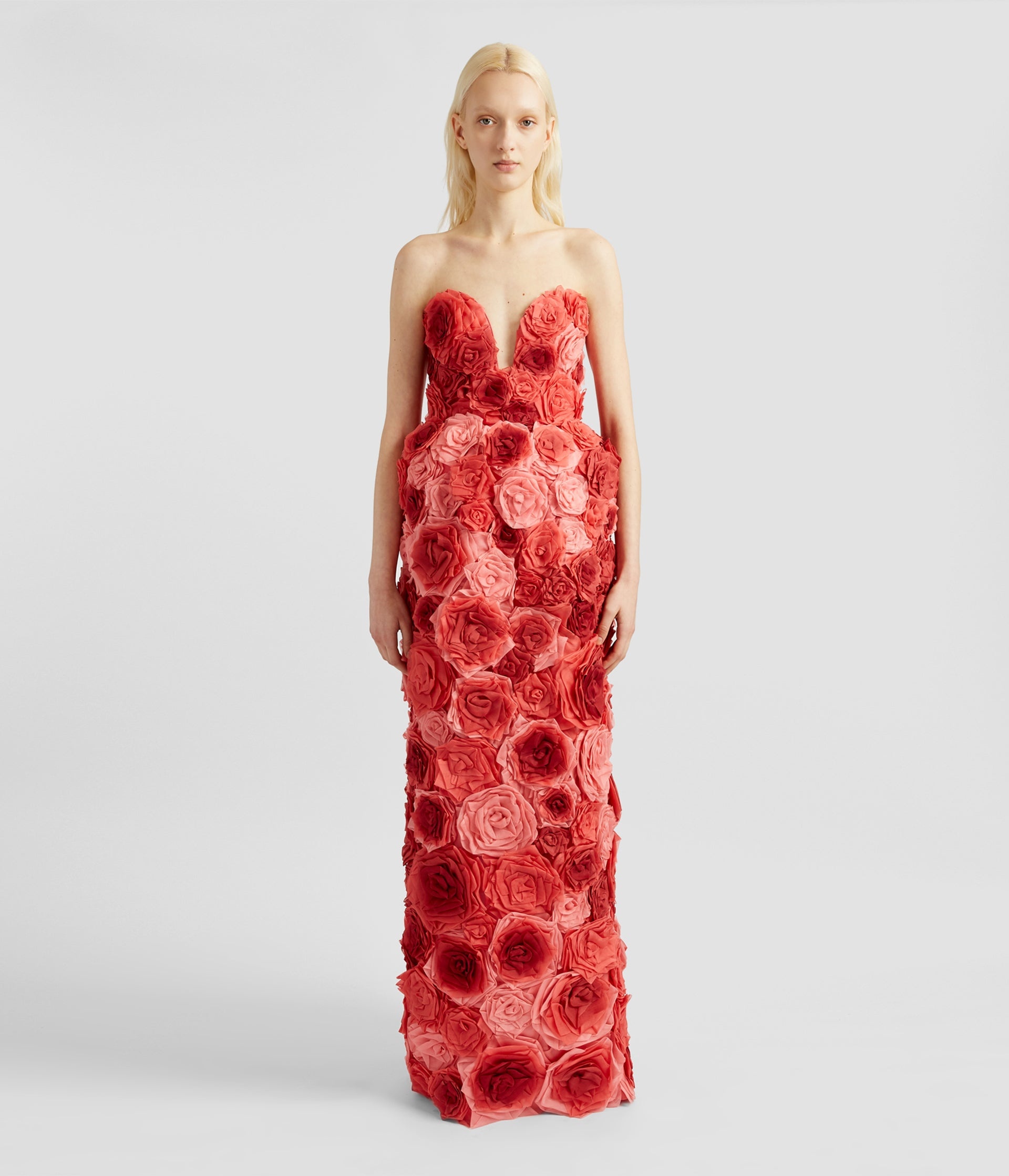 STRAPLESS 3D ROSES GOWN - 2