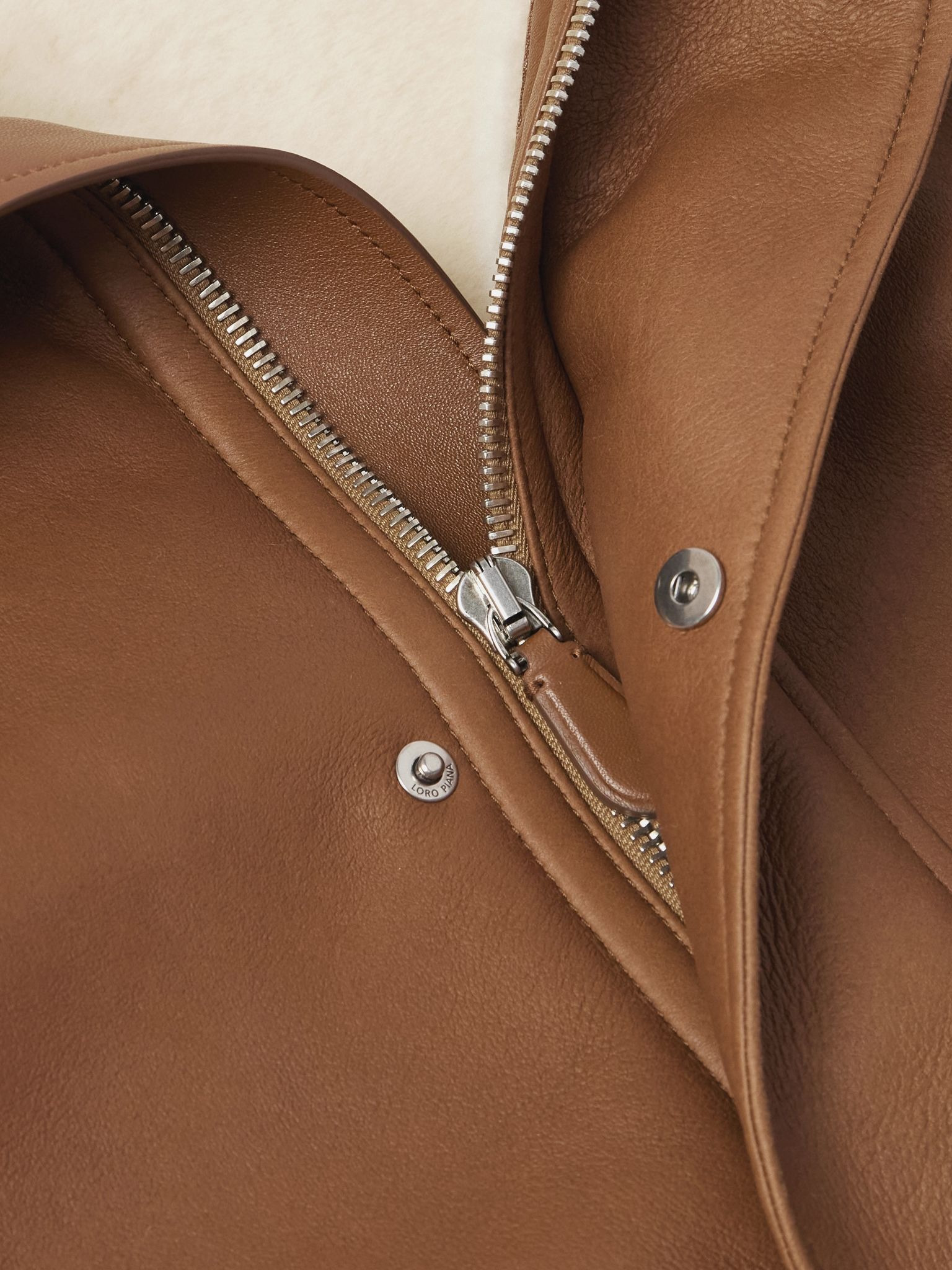 Augusto Shearling Jacket Tan - 4