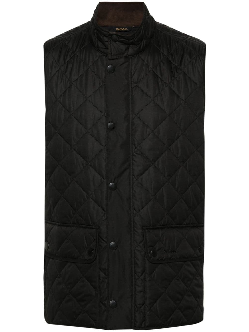 diamond-quilted logo-embroidered gilet - 1