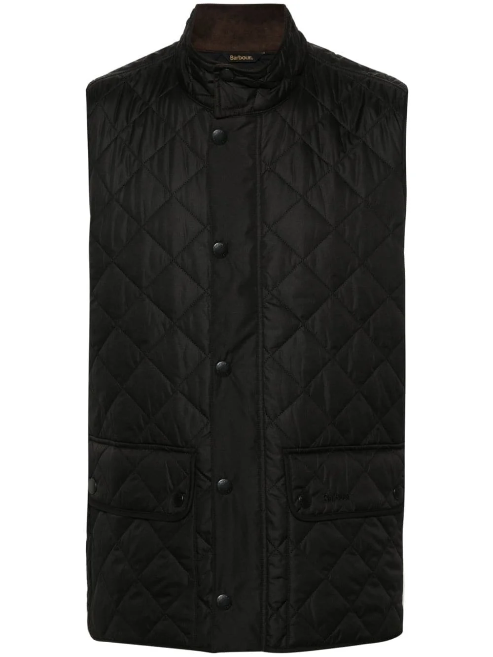 diamond-quilted logo-embroidered gilet - 1
