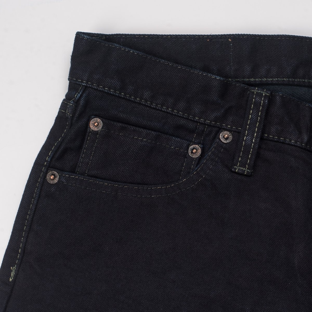 IH-634S-142od 14oz Selvedge Denim Straight Cut Jeans - Indigo Overdyed Black - 6