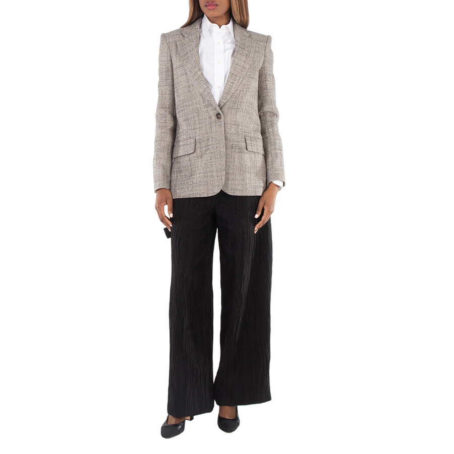 Stella McCartney Ladies Beige Single-Breasted Wide Blazer - 5
