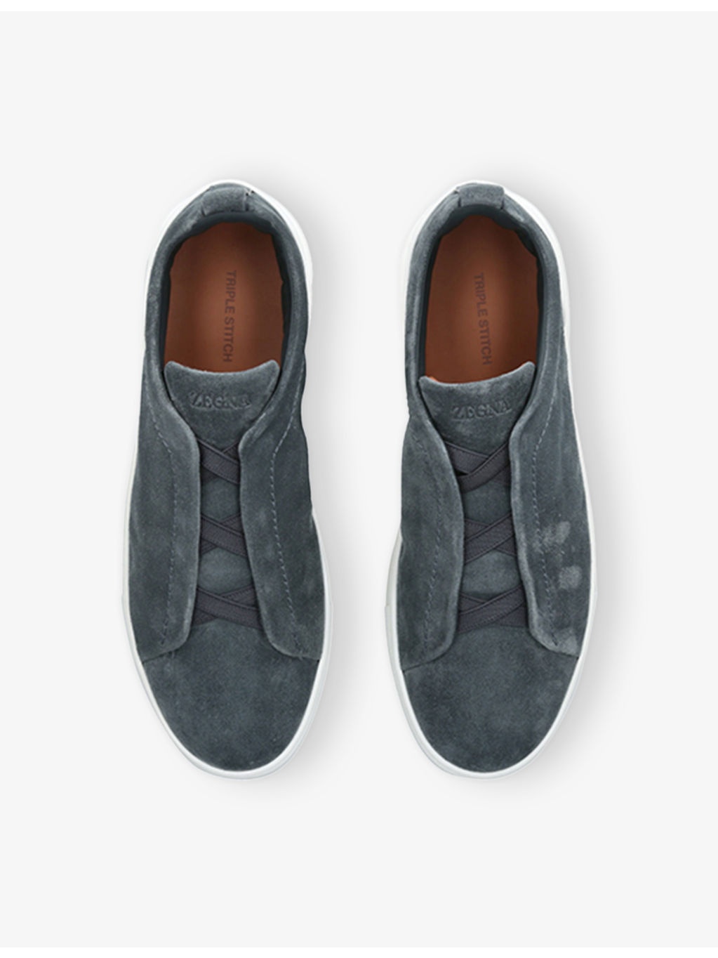 Tripe-Stitch Suede Low-Top Trainers - 2