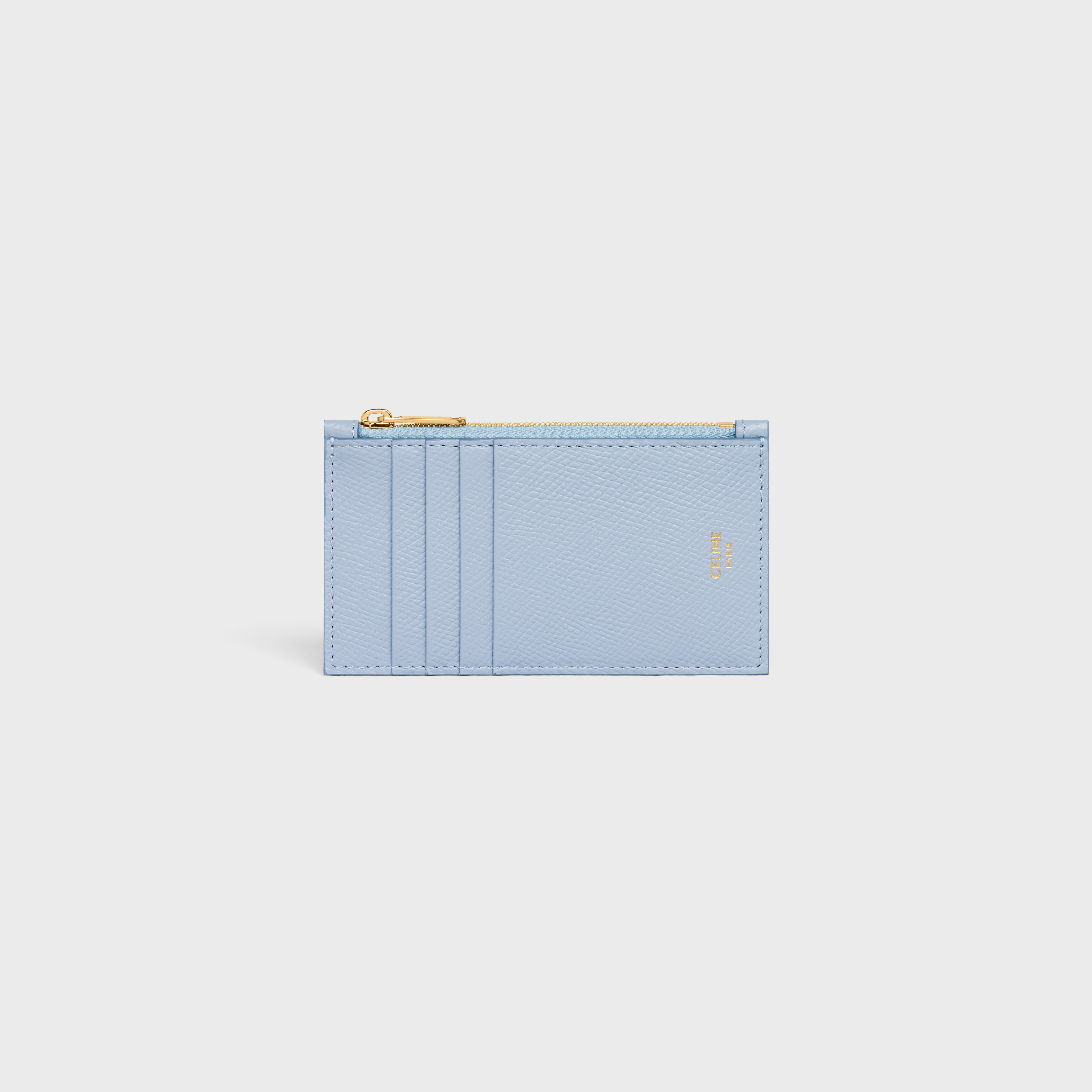 Zipped compact card holder in Grained calfskin - 1