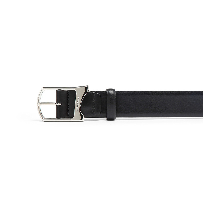Santoni Men's blue leather adjustable belt outlook