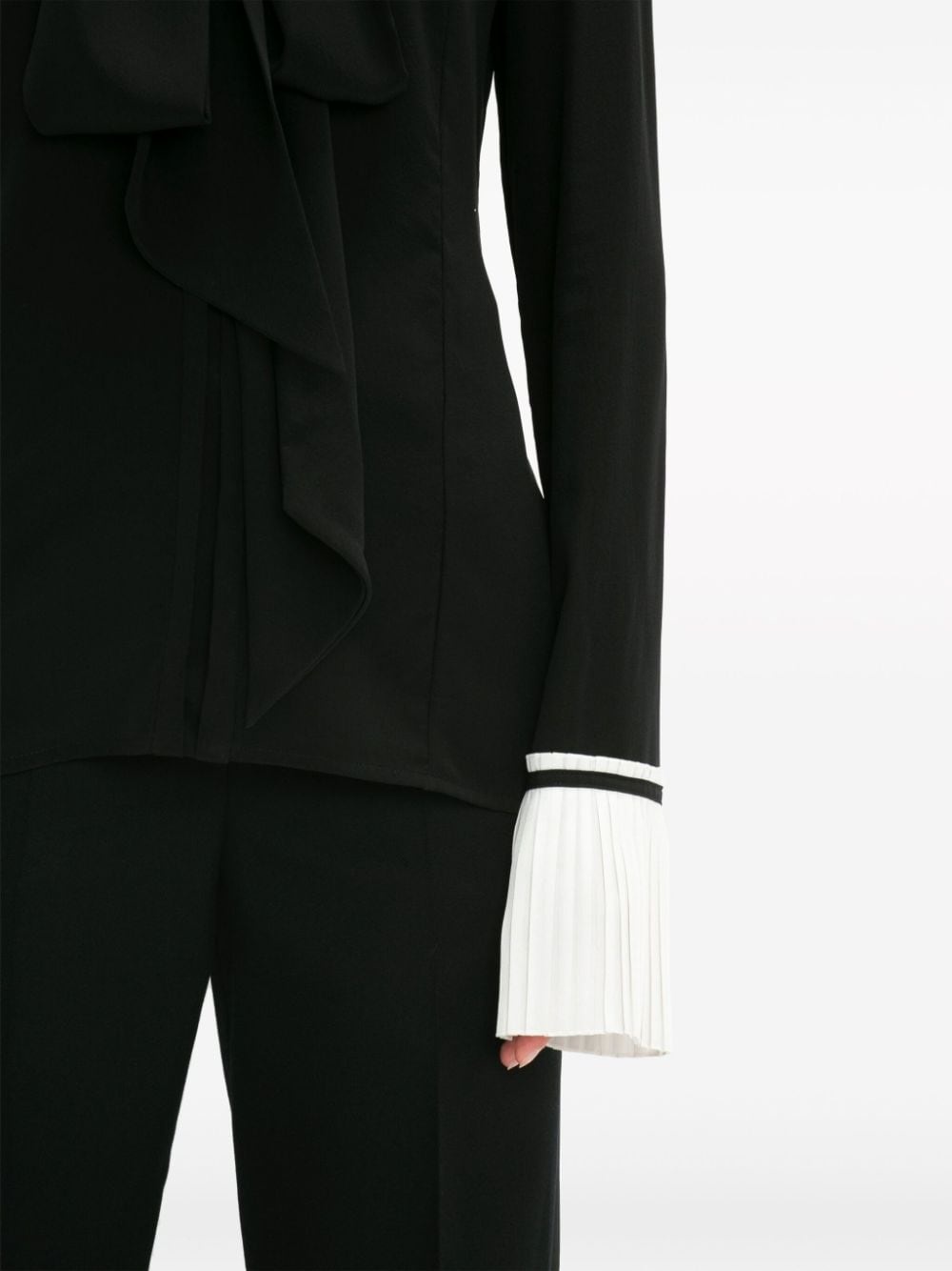 pleat-detail silk blouse - 5