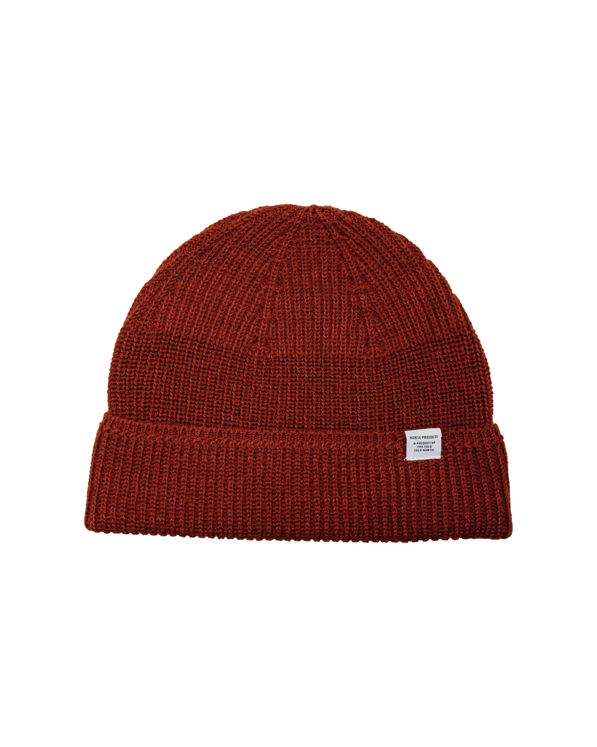 Wool Cotton Rib Beanie Cowhide - 1