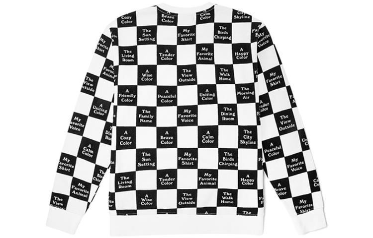 (WMNS) Vans Checkerboard 21 Boyfriend Crew Sweatshirt 'Black White' VN0A5LJJ705 - 2
