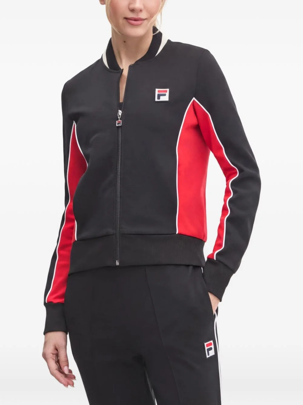 full-zip colour-block sweatshirt - 1