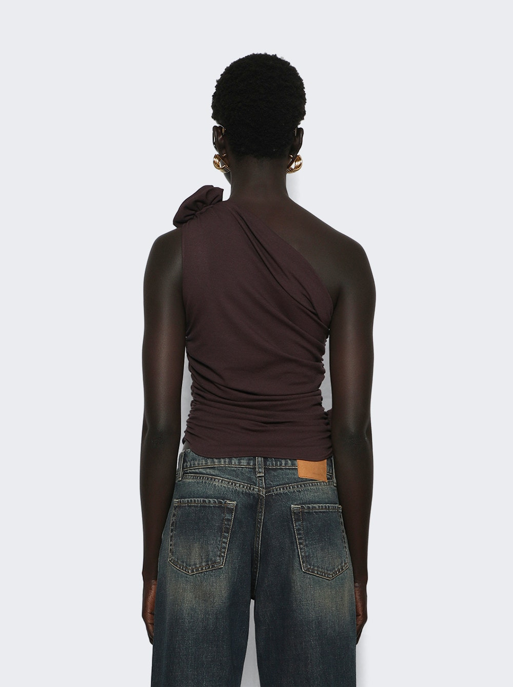 One-shoulder Top Burgundy - 4