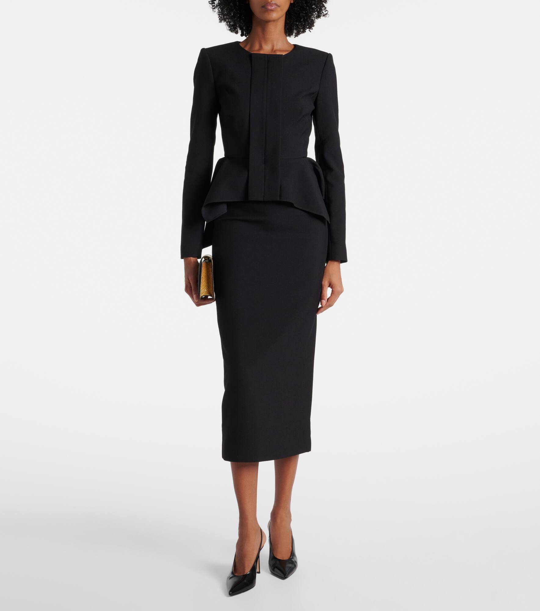 Pencil crêpe midi skirt - 2