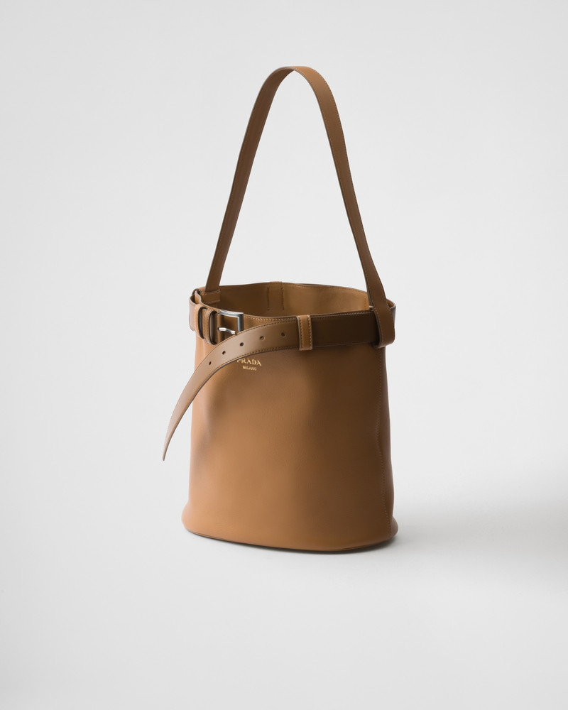Prada Prada Buckle leather bucket bag with belt outlook