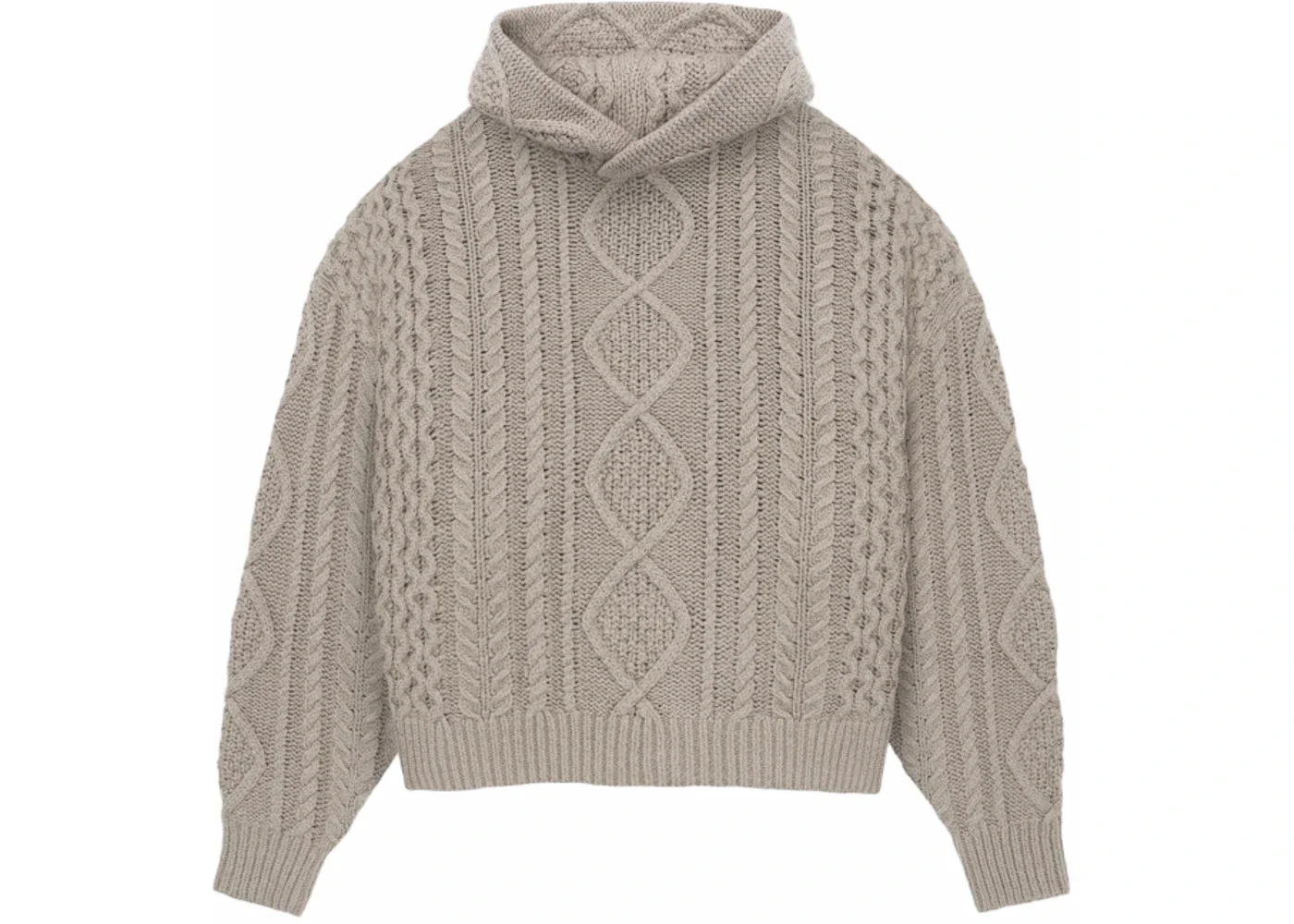 Fear of God Essentials Cable Knit Hoodie Core Heather - 1