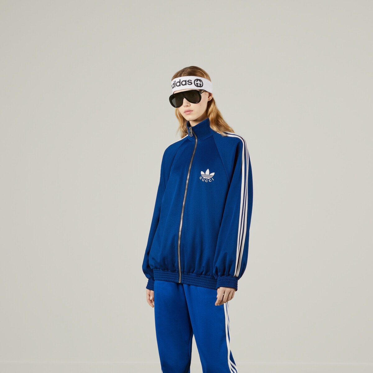 adidas x Gucci cotton jersey zip jacket - 6