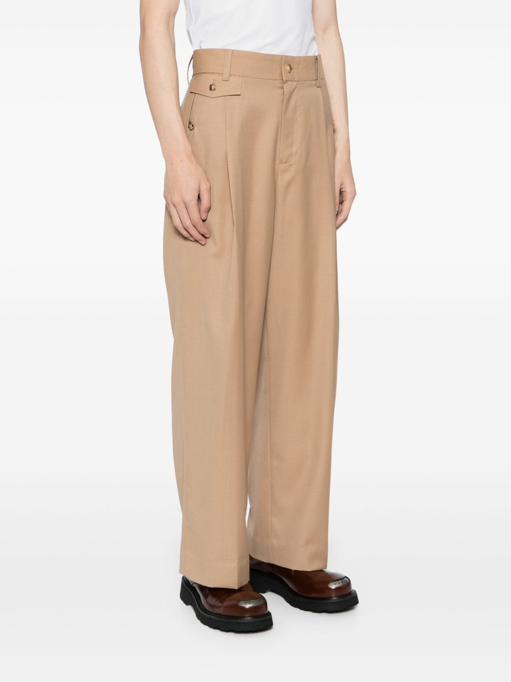 SLASHED WIDE-LEG TROUSERS - 4