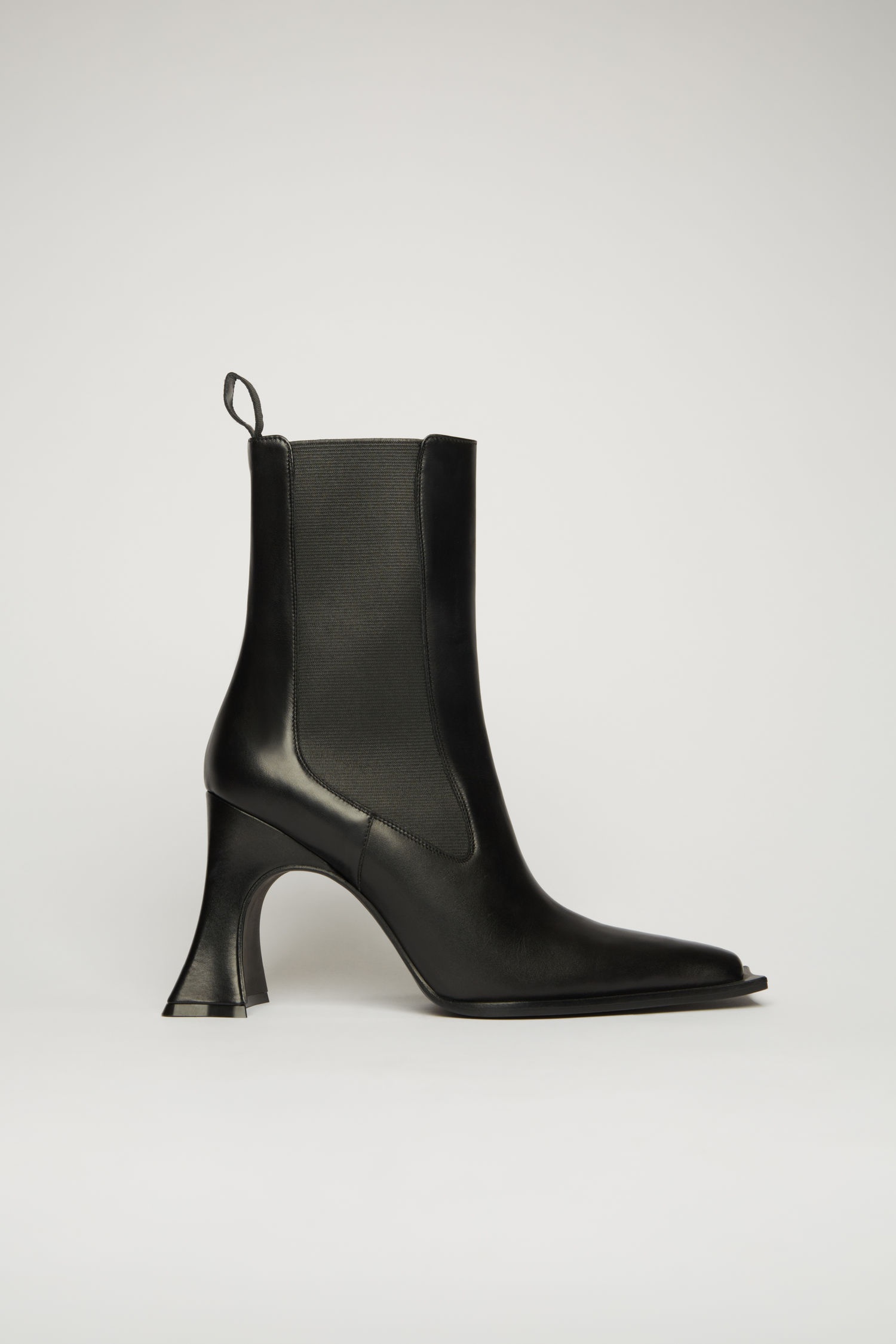 Heeled leather boots black - 1