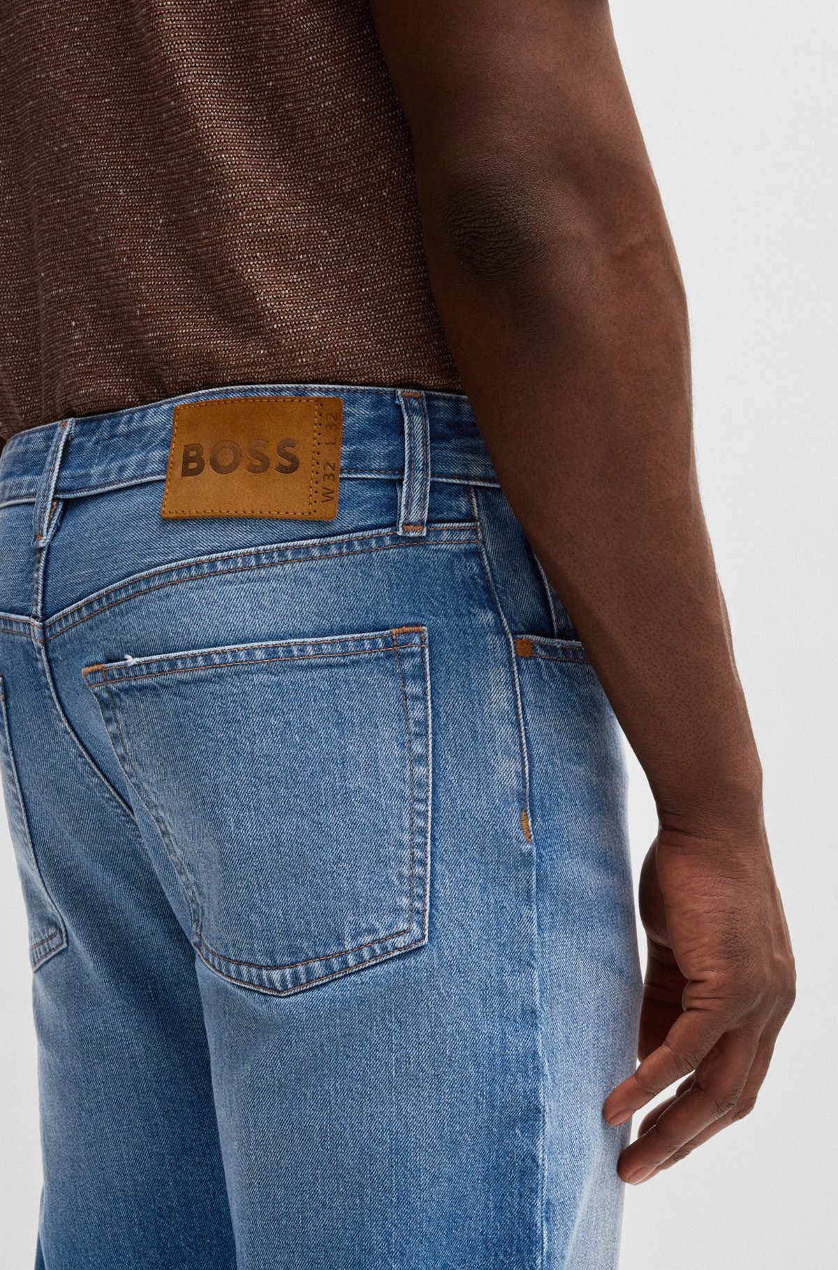 CLASSIC-FIT JEANS IN BLUE COMFORT-STRETCH DENIM - 5