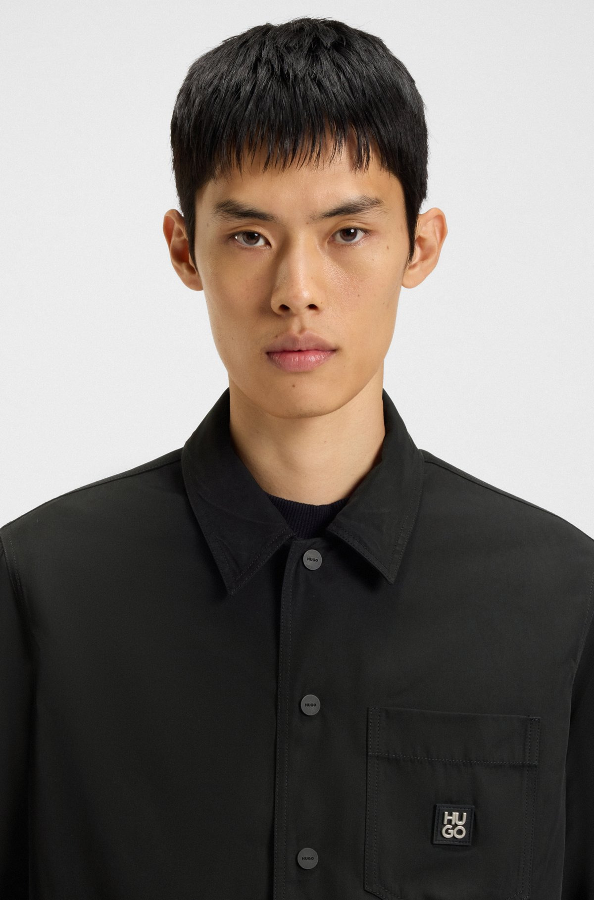 OVERSIZE-FIT SHIRT WITH STACKED-LOGO BADGE - 3