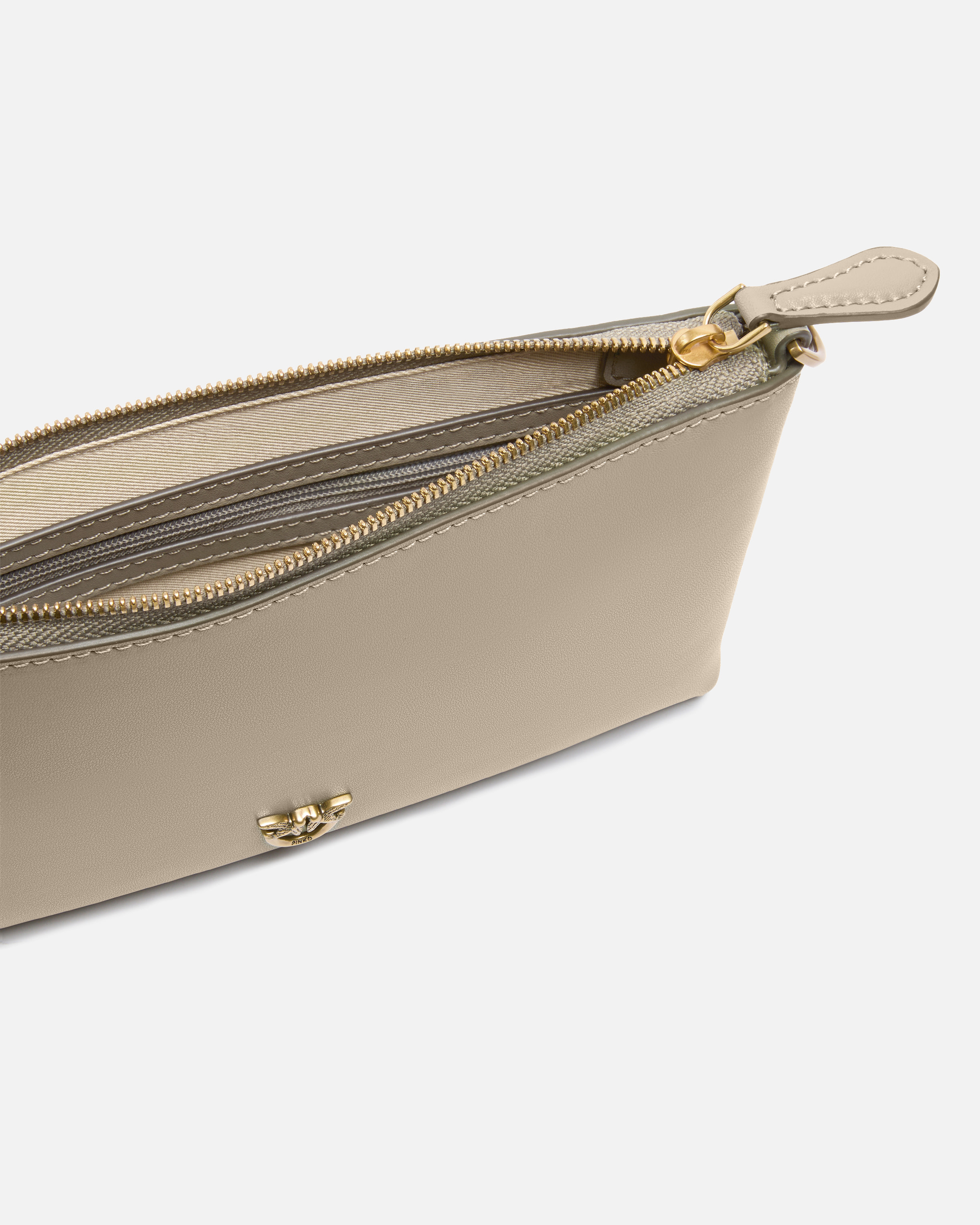 FLAT LEATHER CLUTCH WITH LOVE BIRDS LOGO - 4