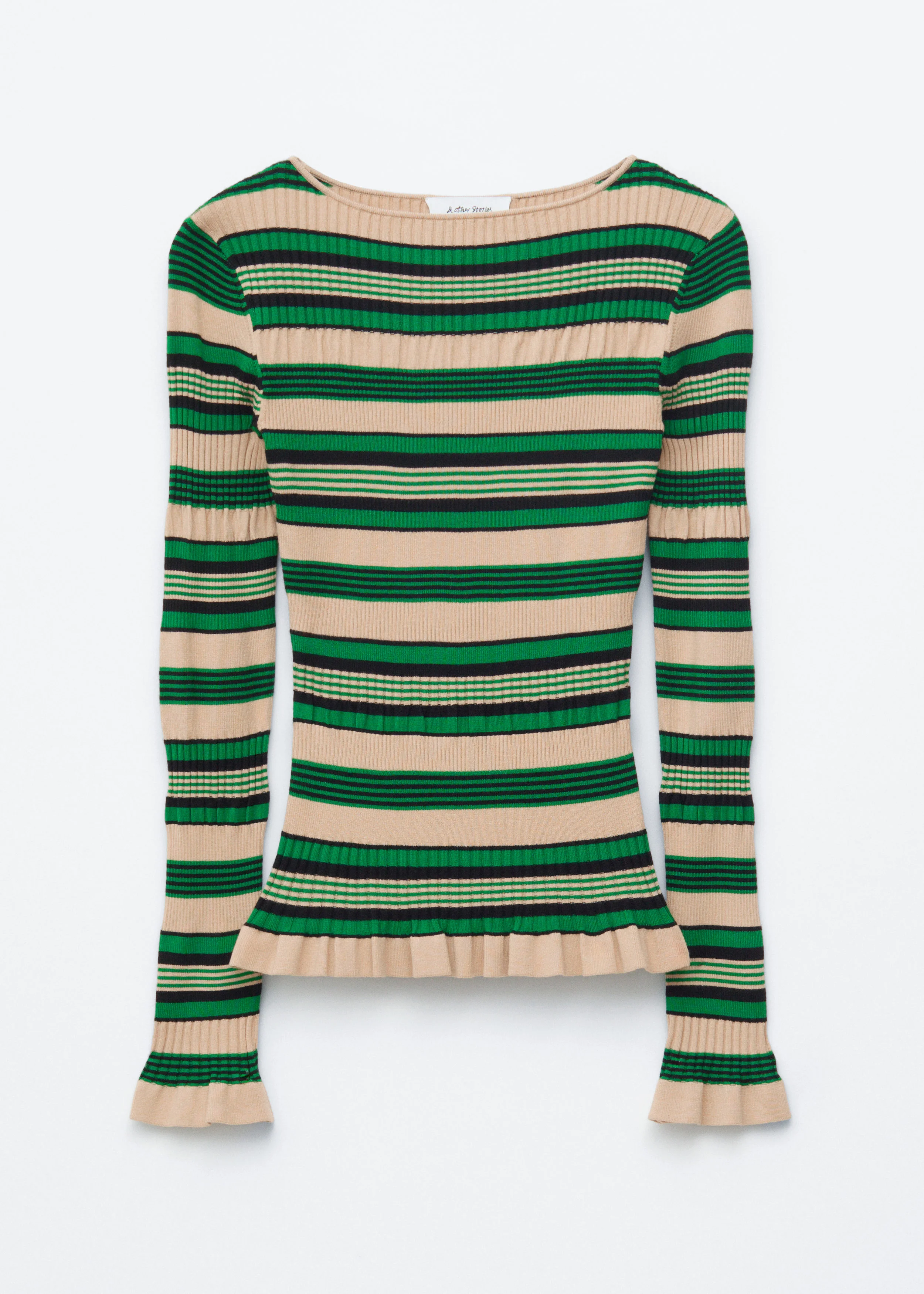 Long-Sleeve Ribbed Top - 1
