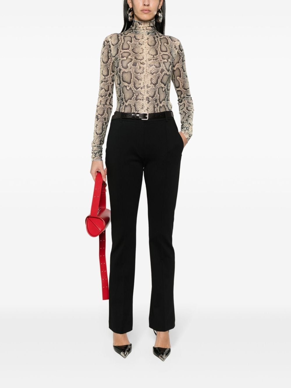 slim-fit jersey trousers - 2