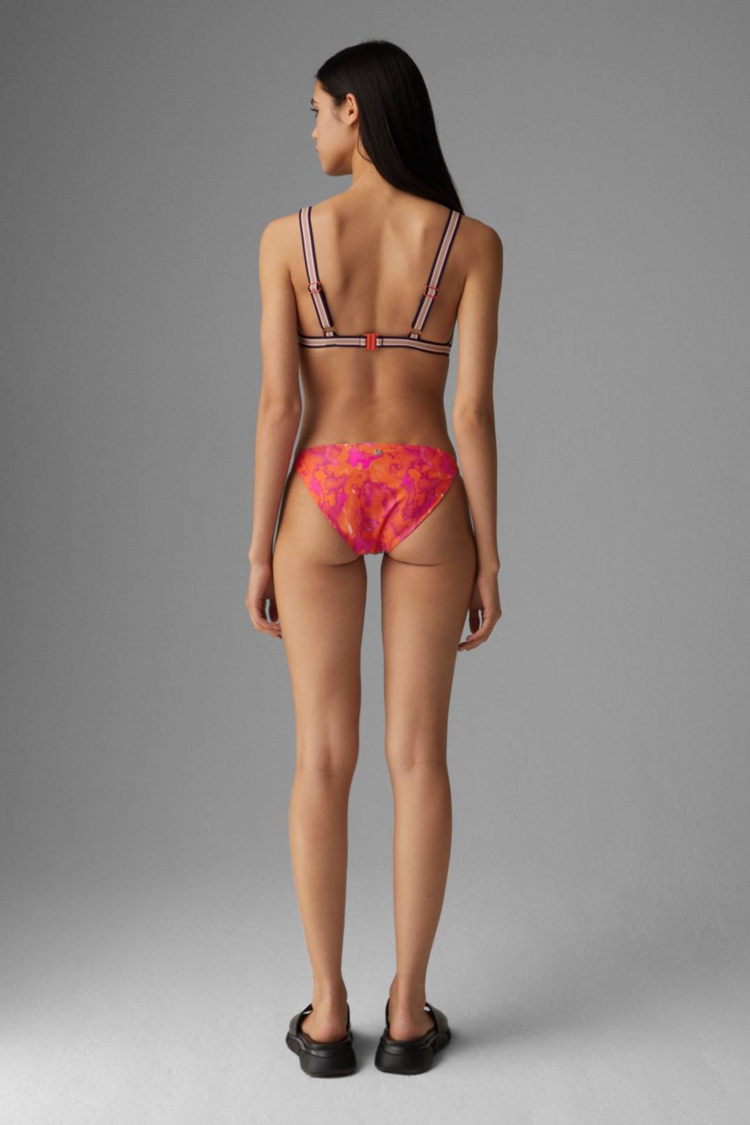 CLAUDINE TRIANGLE BIKINI SET IN ORANGE/PINK - 3