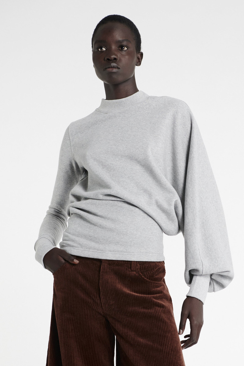 SLOUCHED SLEEVE SWEATSHIRT GREY MELANGE 3