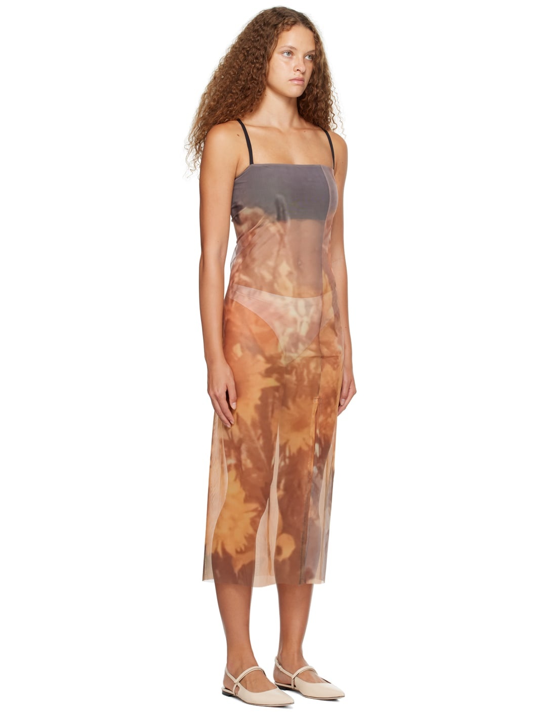 Orange Sunflower Maxi Dress - 2