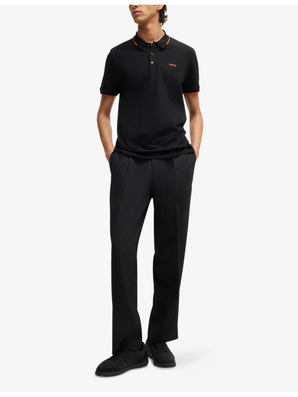 Branded short-sleeved stretch-cotton polo shirt - 2