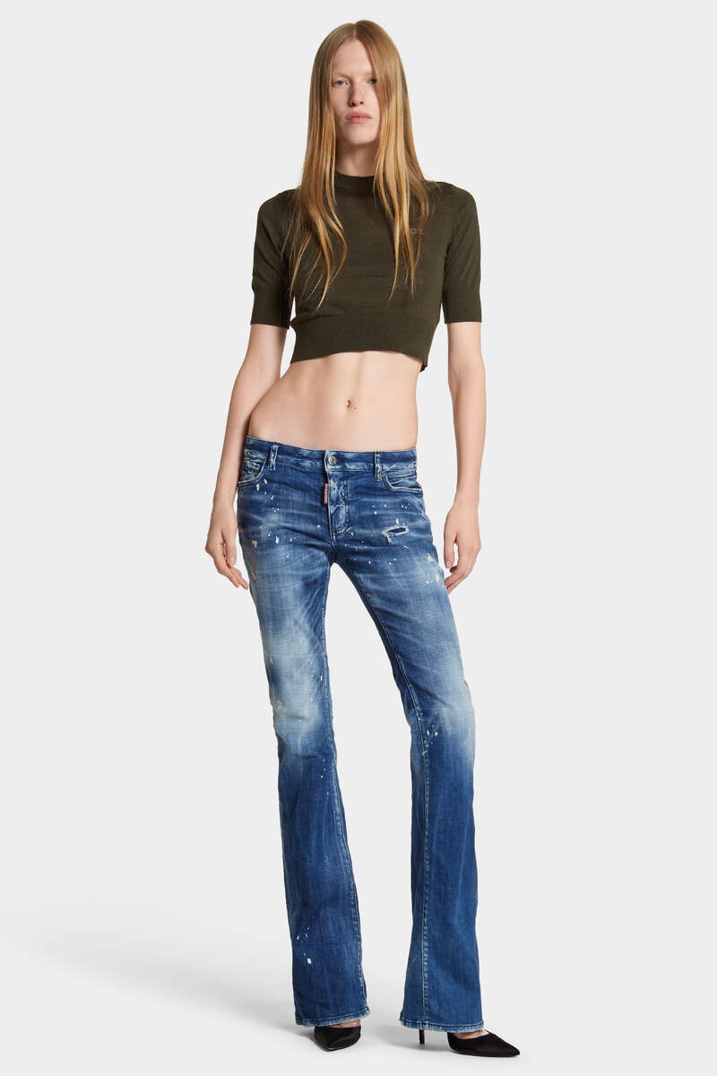 MEDIUM FILO BLU WASH MEDIUM WAIST FLARE JEANS - 3
