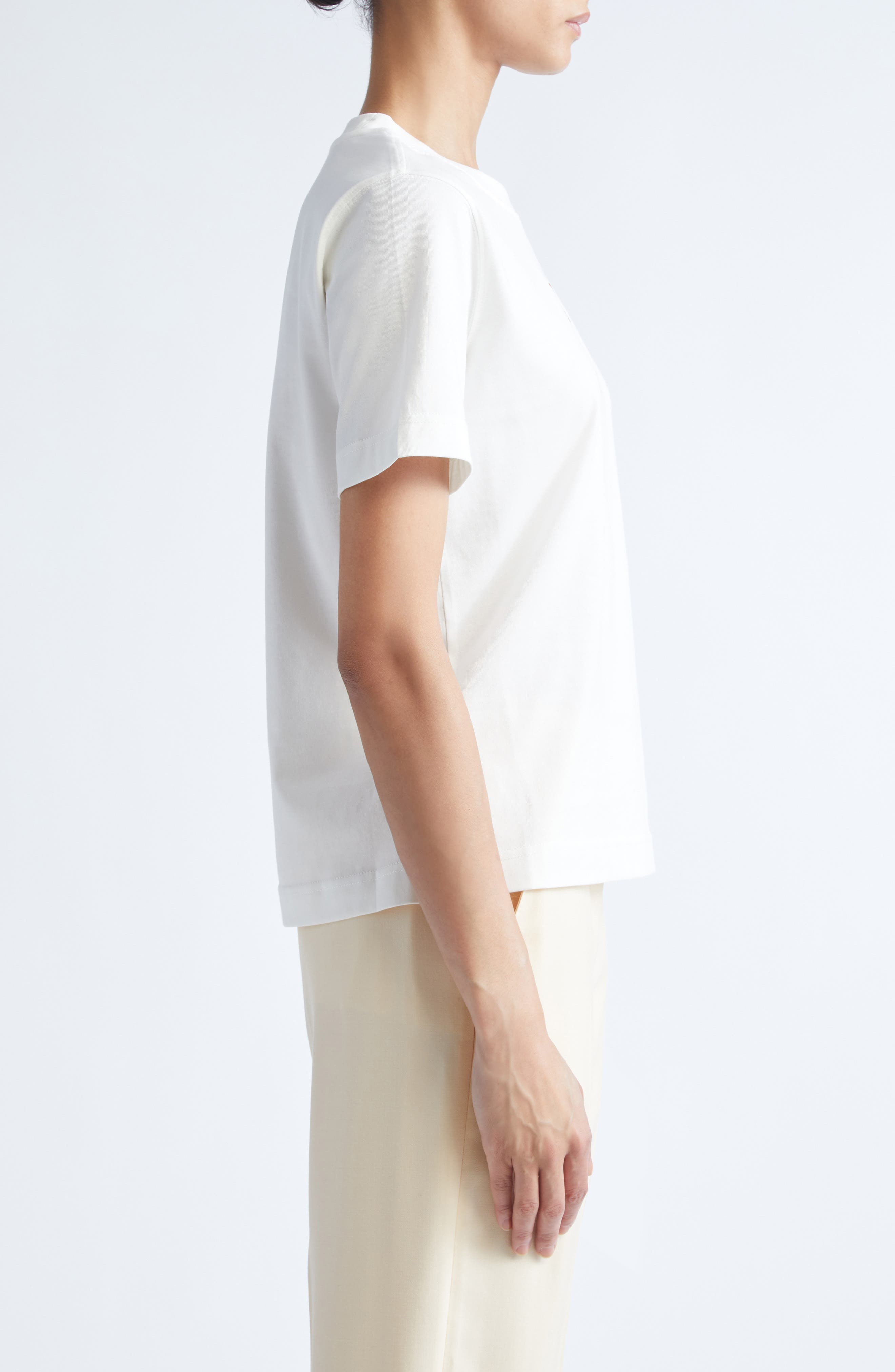 burberry Frankie Embroidered EKD Cotton T-Shirt in Chalk at Nordstrom - 3