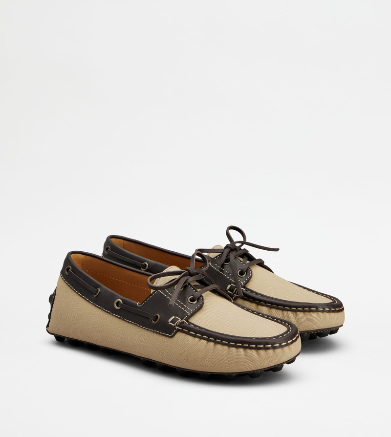 BOAT BUBBLE GOMMINO LOAFERS IN CANVAS AND LEATHER 2
