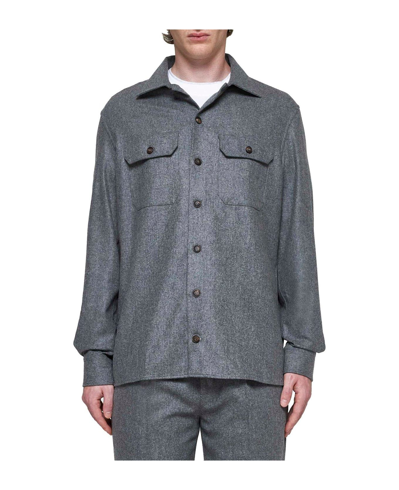 Flap Pocket Long-sleeved Shirt - 2