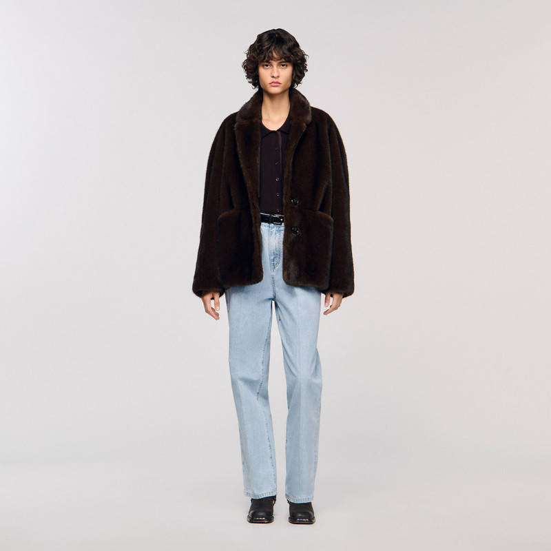 Sandro JACKET-STYLE FAUX FUR COAT outlook