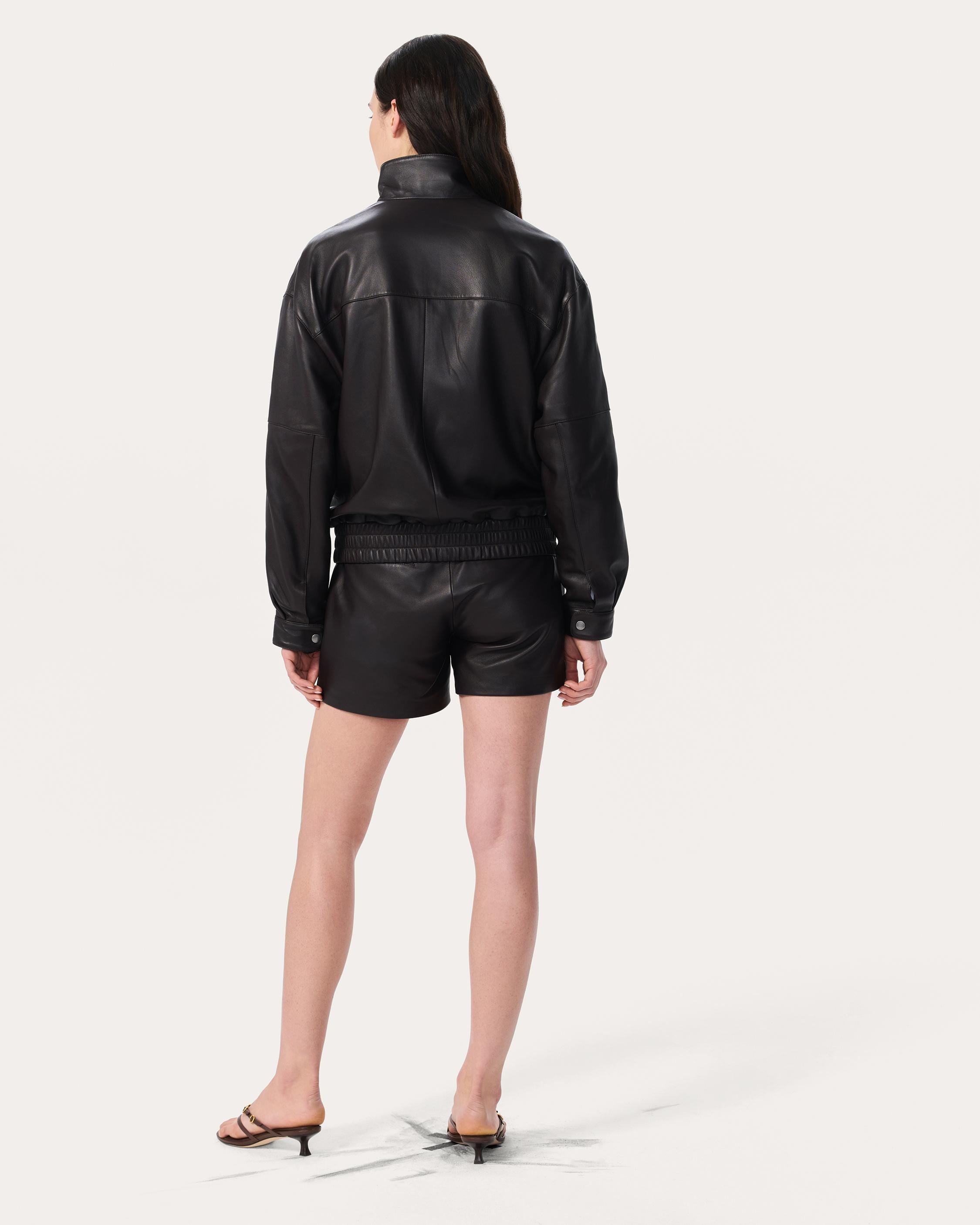 Aria Leather Bomber Jacket - 6